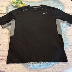 Nike Dri-Fit Black Grey Athletic Tee sz M